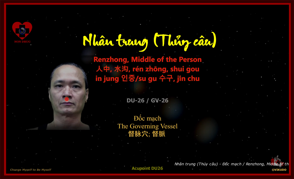 Acupoint DU26 _ Renzhong, Middle of the Person - The Governing Vessel _ DU-26, GV-26