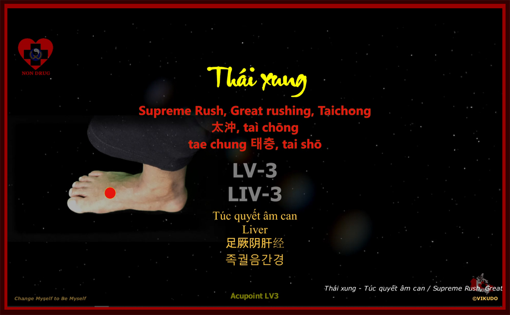 Acupoint LV3 _ Supreme Rush, Great rushing, Taichong – Liver _ LV-3, Liv-3